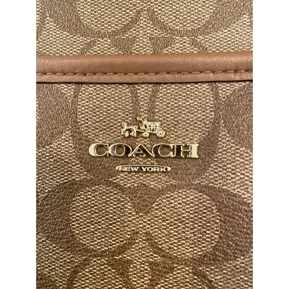 Coach Signature Brown File Crossbody Bag PVC Leather Zip Classic Chic F58297 - Picture 9 of 12